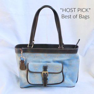 Dooney & Bourke Blue East/West Logo Shoulder Bag
